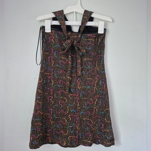 Urban Outfitters Gemma Sparkley Halter Neck Tie Body Con Cut Out Mini Dress - Picture 8 of 10